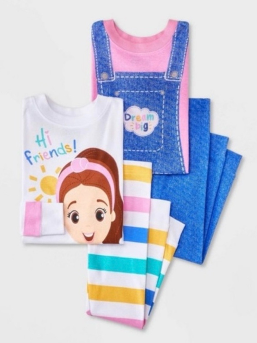 Ms. Rachel 4 Piece Girls' Pink & White 'Dream Big' Character Pajama Sets